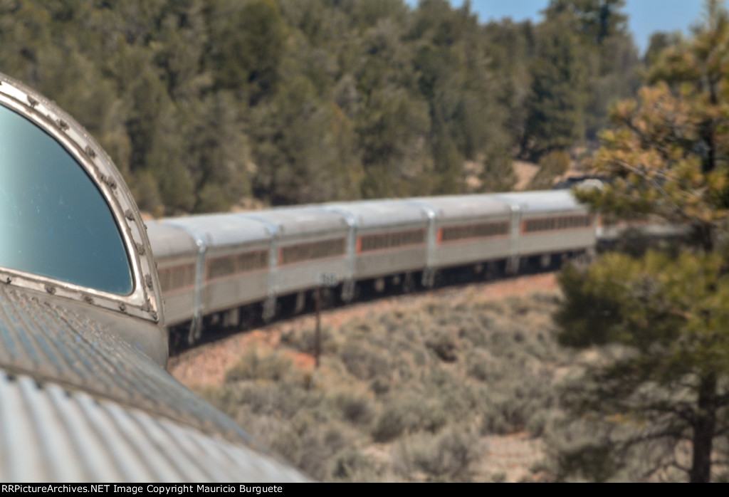 Grand Canyon Railway traveling to the Canyon